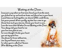 Boxer Dog Pet Bereavement Memorial Flexible Fridge Magnet - Waiting at The Door