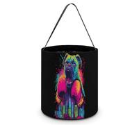 Boxer Dog Pop Boxing City Large Easter Basket Candy Bags Canva Tote Bag Portable Hallowee Bucket