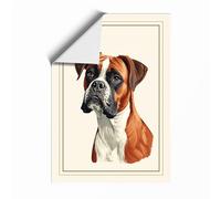 Boxer Dog Portrait Minimalist Unframed Wall Art Print A1 (84.1×59.4cm), Wall Decor for Living Room, Bedroom, Office & Home, Art Gift