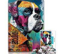 Boxer Dog Puzzles for Teenagers Teens 1000pc Puzzle,Pattern Assembly Fun at Home Activities,Birthday Present,Travel Gifts 75x50cm
