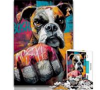 Boxer Dog Puzzles for Teenagers Teens 1000pc Puzzle,Pattern Assembly Fun at Home Activities,Birthday Present,Travel Gifts (38x26cm)