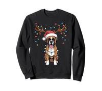 Boxer Dog Santa Reindeer Xmas Lights Pet Dogs Lover Sweatshirt