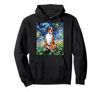 Boxer Dog Starry Night Artwork Canine Pet Art Animal Lover Pullover Hoodie
