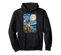 Boxer Dog Starry Night Howling Pullover Hoodie