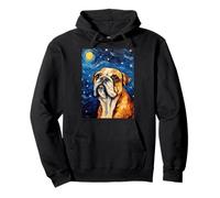 Boxer Dog Starry Night Impasto Style Canine Pet Lover Art Pullover Hoodie