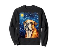 Boxer Dog Starry Night Impasto Style Canine Pet Lover Art Sweatshirt