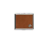 Boxer dog tan leather covered cigarette case