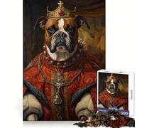 Boxer Dog The King 1000 Pieces Puzzles for Adults Mind Recall Leisure Pleasure Firm Interlock Xmas Gift (50X75CM)