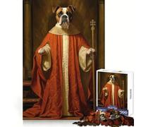 Boxer Dog The Pope Jigsaw Puzzles for Adults 1000 Piece Reasoning Practice Leisure Activity Premium Edges Warm Xmas Gift (38X26CM)