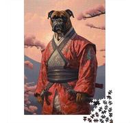 Boxer Dog The Samurai 1000 Piece Puzzle for Adults, Animal Lover Brain Teaser And Decorative Gift 52x38cm/1000pcs