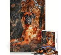 Boxer Dog Under A Tree Teenagers 1000 Piece Jigsaw Puzzle Brain Development Mindful Escape Clean Join Festive Surprise (50X75CM)