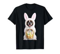 Boxer Dog Wearing Easter Bunny Funny Cute Costume T-Shirt