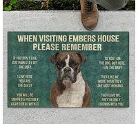 Boxer Dog When Visiting My House Please Remember Doormat,Boxer Dog Lovers Home Decorative Welcome Doormat,Flannel Microfiber Anti-Slip Area Rug 24x16 Inch