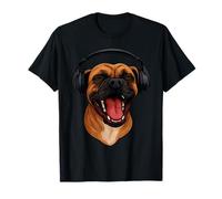 Boxer Dog With Headphones Singing Dog Lover T-Shirt