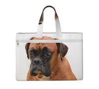 Boxer Dog With Sad Face,Canvas Document Bag Zipper File Tote Bag Handbag Briefcase for School Office