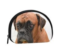 Boxer Dog with Sad Face, Women's Storage Bag Shell Makeup Bag Small Coin Purse Shell Change Pouch
