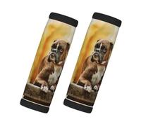 Boxer Dogs Autumn Pets Brown Boxer Dogs, 2 Pcs Luggage Handle Wrap Grips, Comfort Soft Handle Covers Luggage Tag