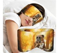 Boxer Dogs Autumn Pets Brown Boxer Dogs, Sleep Mask for Home Travel, Full Eye Covers Light Blocking Eye Mask Sleep Eye and Ear Muffs