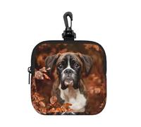 Boxer Dogs Autumn, Square Zipper Storage Bag, Neoprene Coin Purse, Small Wallets, Change Pouch, Change Purse