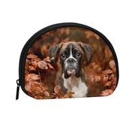 Boxer Dogs Autumn, Women's Storage Bag Shell Makeup Bag Small Coin Purse Shell Change Pouch