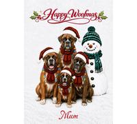 Boxer Dogs Christmas Card for Mum
