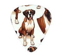 Boxer-Dogs-Pattern 12 Pack Guitar Picks With 3 Thicknesses And Storage Box, Abs Plectrums For Electric Bass Guitar Players