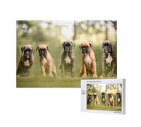 Boxer Dogs Puppies Pets Family Dogs,1000 Pieces Wooden Jigsaw Family Game Jigsaw Puzzles for Adults Teens Home Decor