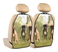 Boxer Dogs Puppies Pets Family Dogs,2 Pack Car Seat Kick Mats Back Seat Protector Durable Back Seat Organiser