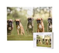 Boxer Dogs Puppies Pets Family Dogs,500 Pieces Wooden Jigsaw Family Game Jigsaw Puzzles for Adults Teens Home Decor