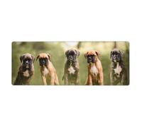 Boxer Dogs Puppies Pets Family Dogs,Mouse Pad Large Desk Pad Computer Keyboard Mouse Mat With Non Slip Rubber Base 30 x 80 cm