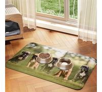 Boxer Dogs Puppies Pets Family Dogs,Waterproof Pet Feeding Mat,PU Leather Placemats for Cat Dog Water Bowl,Food Mats,30x45cm
