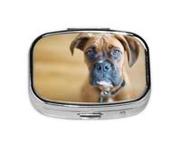 Boxer Dogs Puppy Pets Dogs,Meta Pill Box 2 Compartment Medicine Case,Portable Organizer,Rectangle Meta Portable Organizer Pill Box 668 Compartment Medicine Case