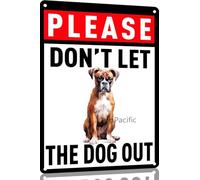 Boxer "Don'T Let The Dog Out" Wall Plaque Shabby Tin Signs Funny Metal Sign For Wall Pub Gift 20X30 Cm