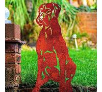 Boxer Garden Ornament Christmas Dog Lover Owner Gift BullMastiff Related Statue Figurine Metal Home Decor Sculpture Mastiff (Brindle, Fawn - Natural Oxidised)