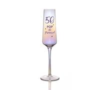 Boxer Gifts Age '50 - Pop The Prosecco' Lustre Effect Prosecco/Champagne Glass | Perfect Prosecco Glassware for a 50th Birthday | Packaged in a High Quality, Gorgeous Gift Box