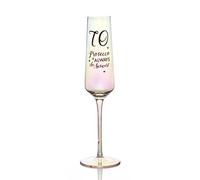 Boxer Gifts Age 70 - Pop The Prosecco Lustre Effect Stem Flute Glass | Perfect Glassware for a 70th Birthday Woman | Packaged in a Gift Box