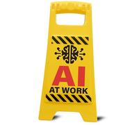 Boxer Gifts AI at Work Novelty Desk Sign - Funny Office Gift for Colleague Secret Santa - Joke Artificial Intelligence Chatgpt Accessories