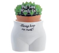 Boxer Gifts Always Keep Me Moist' Novelty Body Shaped Plant Pot | Funny Rude Home Décor Gift, Ceramic, White,Black, One Size