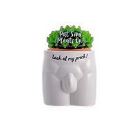 Boxer Gifts Always Look at My Prck Novelty Body Shaped Plant Pot | Funny Rude Home Décor Gift, Ceramic, White,Black, One Size