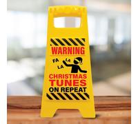 Boxer Gifts Christmas Tunes on Repeat Desk Sign - Funny Novelty Office Decoration Gift in Yellow Boxer Gifts Yellow