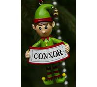 Boxer Gifts Connor Elf Christmas Tree Decoration | Xmas Bauble Ornament Gift | One for The Whole Family, Ceramic, Multi-Colour, 8 x 4.5 x 2 cm