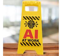 Boxer Gifts AI at Work Novelty Desk Sign - Funny Office Gift for Colleague Secret Santa - Joke Artificial Intelligence Chatgpt Accessories