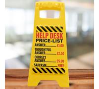 Boxer Gifts Desk Warning Sign- Help Desk Price List UK Boxer Gifts Multicolor