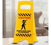 Boxer Gifts Desk Warning Sign - Mum's Wine Time in Progress in Yellow Boxer Gifts Yellow