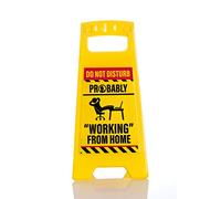 Boxer Gifts Disturb Probably Working from Home Novelty Warning Sign | Fun WFH Virtual Meeting Desk Accessory | Keep Kids Away | Funny Gift for a Lazy Colleague