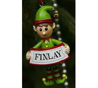 Boxer Gifts Finlay Personalised Elf Christmas Tree Decoration | Great XMAS Bauble Ornament Gift | One For The Whole Family