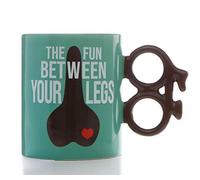 Boxer Gifts Funny Cycling Gift Mug - Fun Between Legs - Novelty Bike Gifts For Men Cyclists - Mountain Biking Presents, Blue