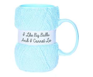 Boxer Gifts Funny Knitting Gift Mug - I Like Big Balls - For Women Or Man - Mugs Hold 12oz of Tea or Coffee - Cool Knit Accessories, Blue