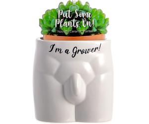 Boxer Gifts Grower Novelty Body Shaped Plant Pot | Funny Rude Home Décor Gift,