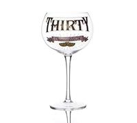Boxer Gifts GWG330 Age ‘Thirty - Chilled and Mellow’ Prohibition Style Gin Bloom Glass | Glassware Perfect for a 30th Birthday | Packaged in a Vintage Gift Box, 500 milliliters, Transparent